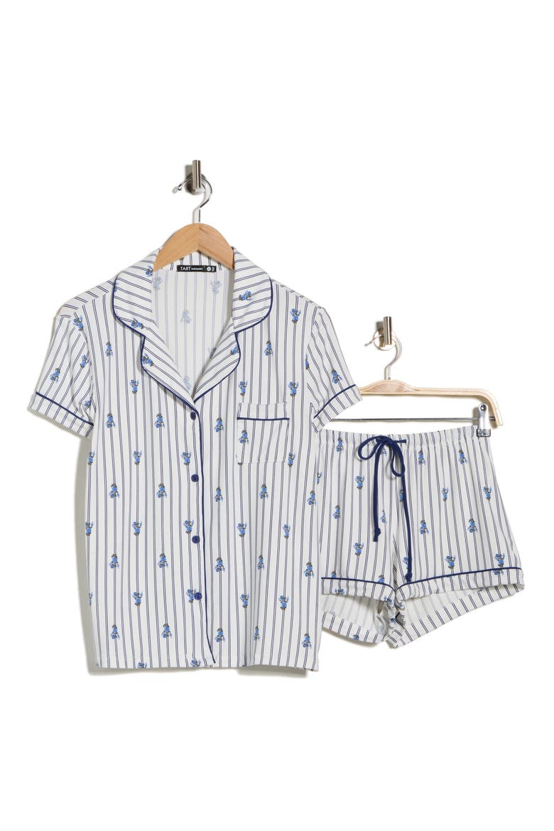 Dixie Butter Soft Shorts Pajamas, Alternate, color, FLORAL STRIPE