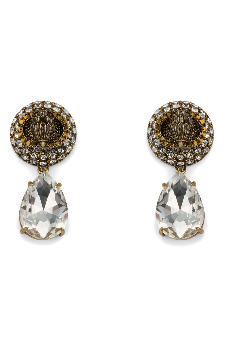 Kurt Geiger London Crystal Eagle Drop Earrings, Main, color, Brass/ Crystal