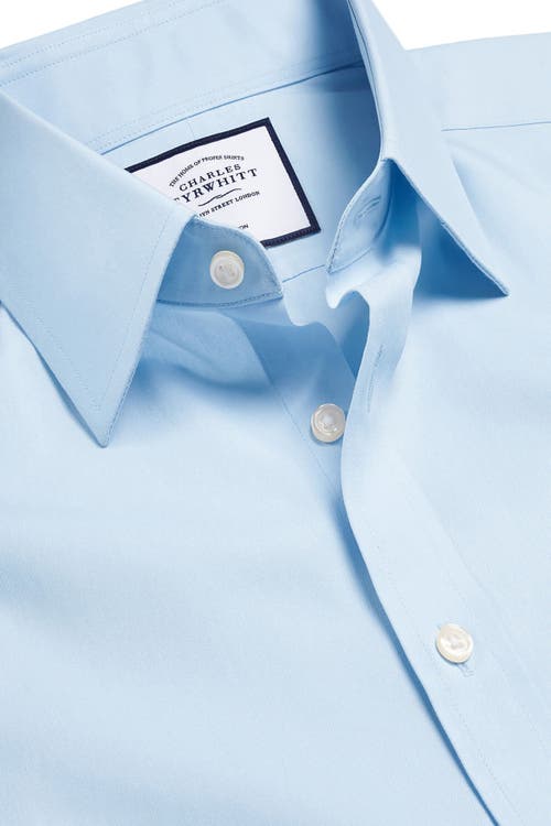 CHARLES TYRWHITT CHARLES TYRWHITT NON-IRON POPLIN SLIM FIT SHIRT SINGLE CUFF