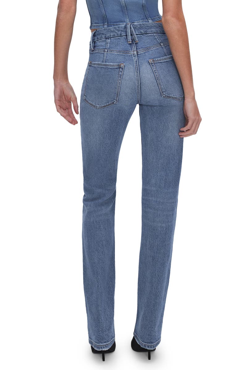 Good American Good Icon High Waist Straight Leg Jeans, Alternate, color, 