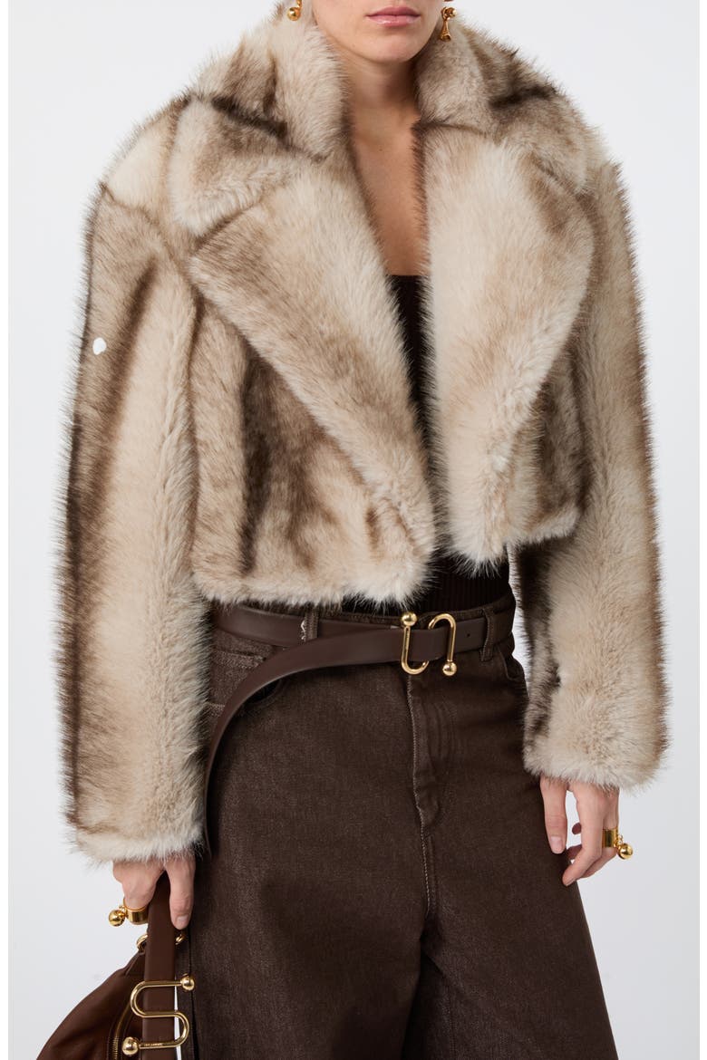 Quantum Faux Fur Jacket, Alternate, color, MUD
