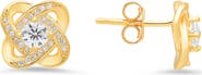 Queen Jewels Cubic Zirconia Love Knot Stud Earrings