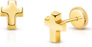 Tiny Blessings 14K Gold Simple Cross Stud Earrings