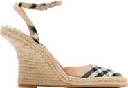 Burberry Mews Ankle Strap Espadrille Wedge Sandal