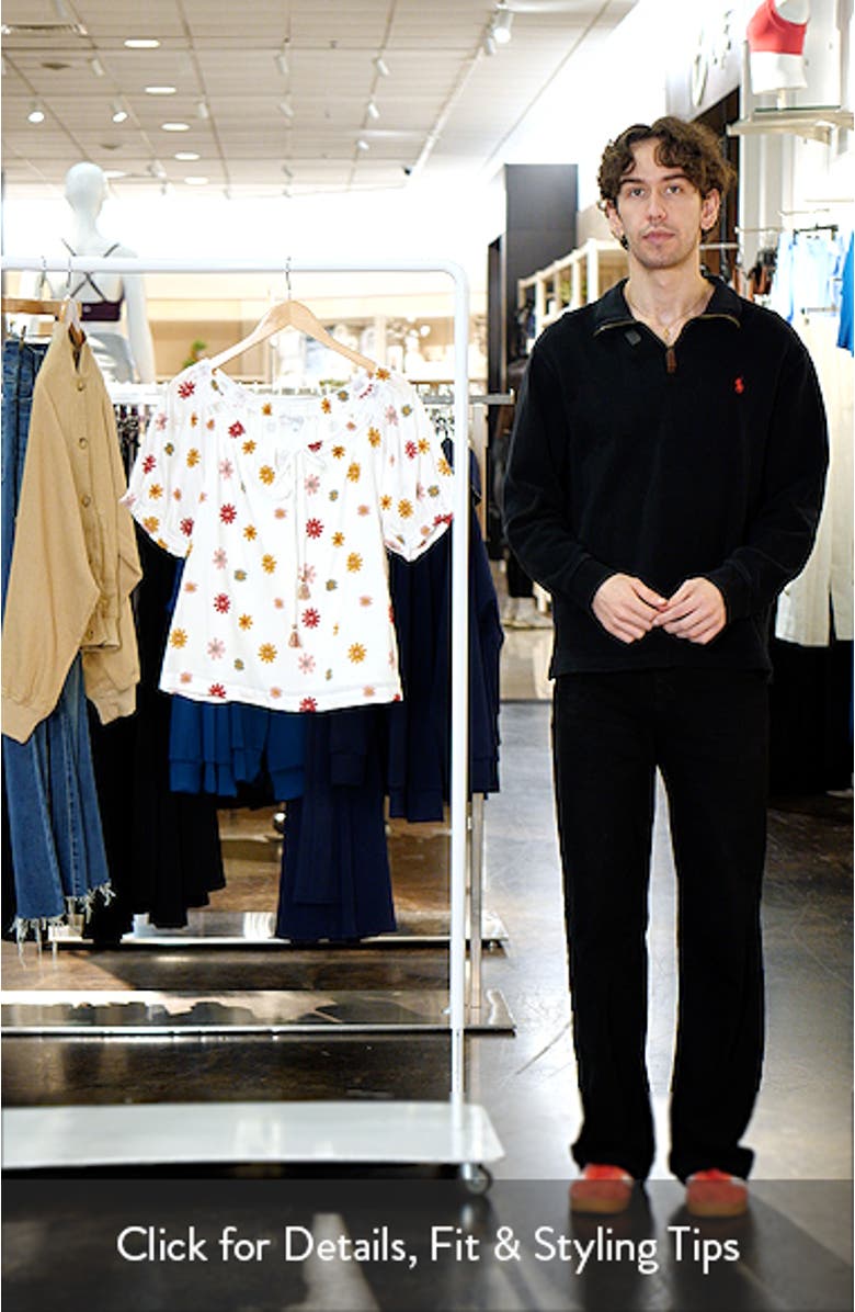 Embroidered Tie Neck Top, sales video thumbnail