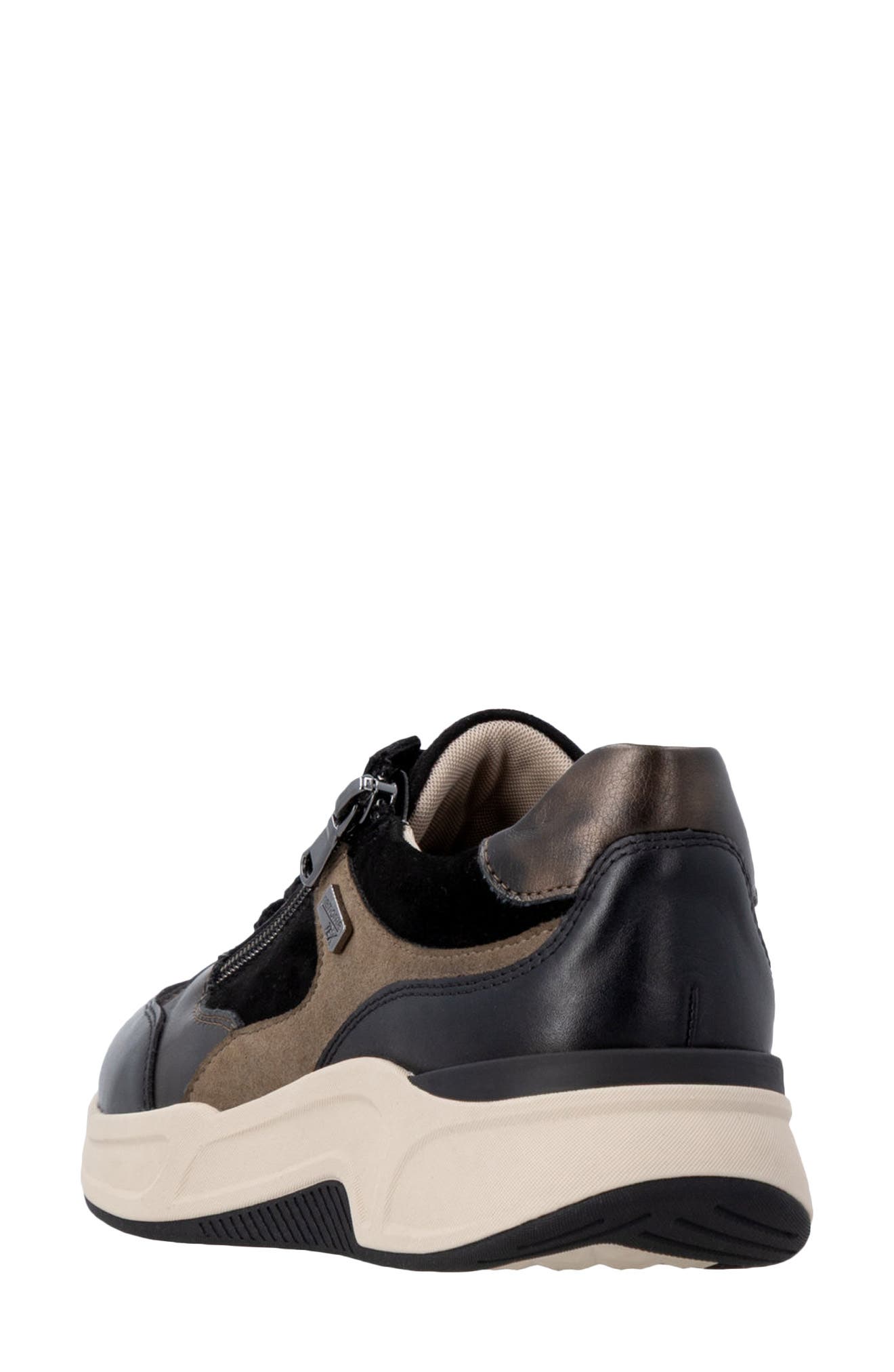 Bea Leather Sneaker, Alternate, color, SCHWARZ/SCHWARZ/ANTI