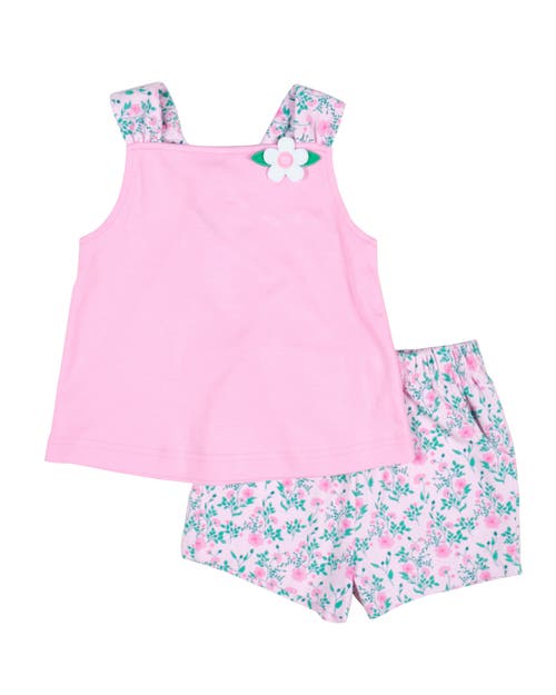FLORENCE EISEMAN FLORENCE EISEMAN TOP WITH FLOWER AND FLORAL PRINT SHORTS