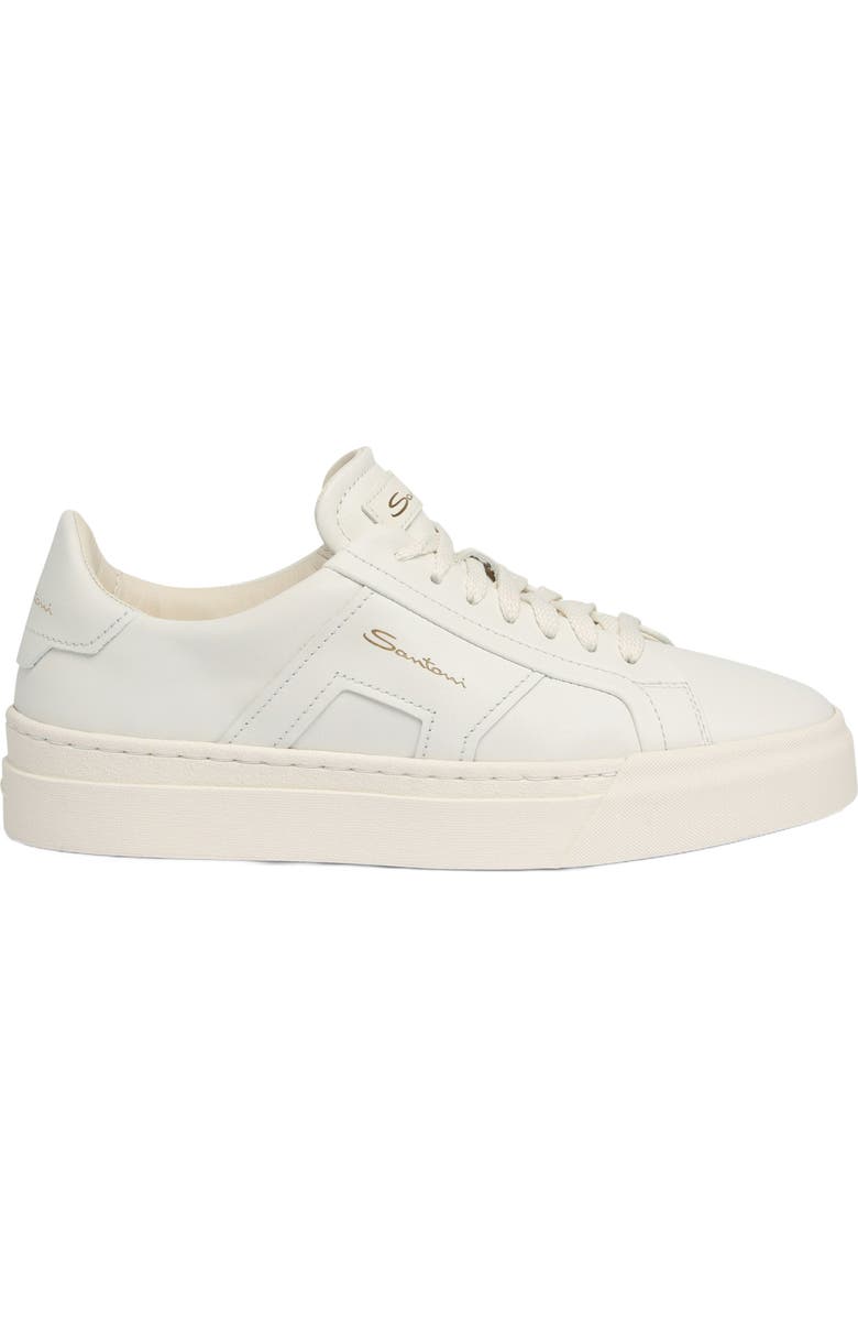 Santoni Women's DBS Double Buckle Sneaker, Main, color, White