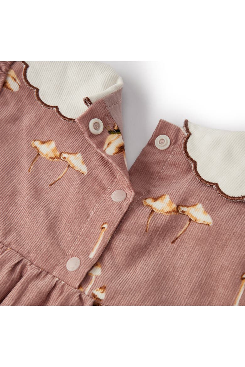 Organic Corduroy Long Sleeve Collared Dress, Alternate, color, Mushroom
