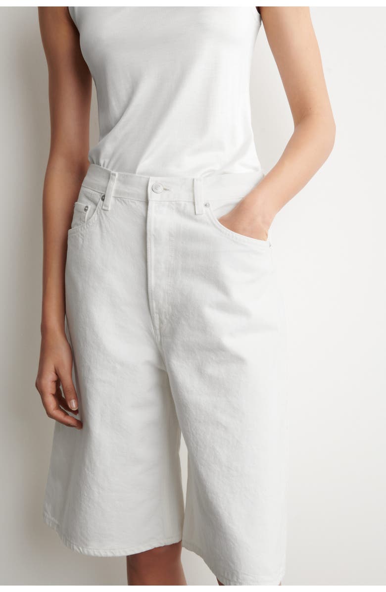 COS Knee-length Denim Shorts, Alternate, color, White