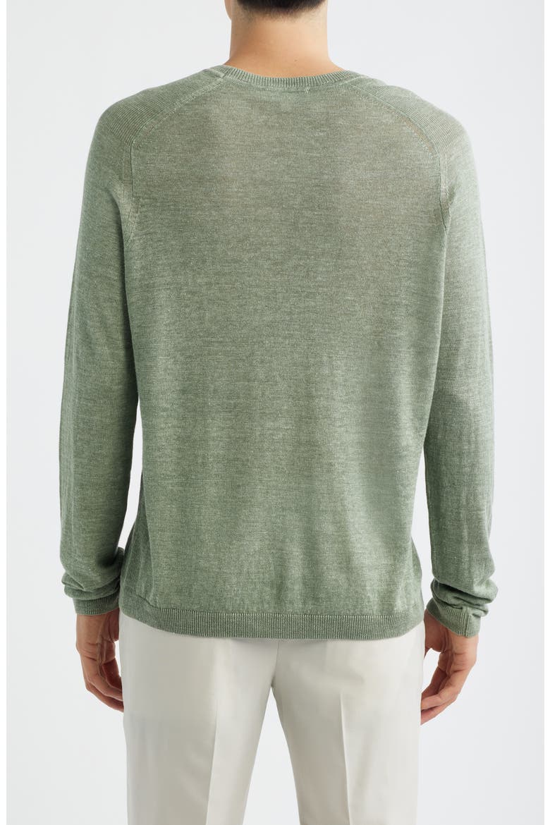 Cormack Long Sleeve Crewneck Linen & Silk Pullover, Alternate, color, SAGE