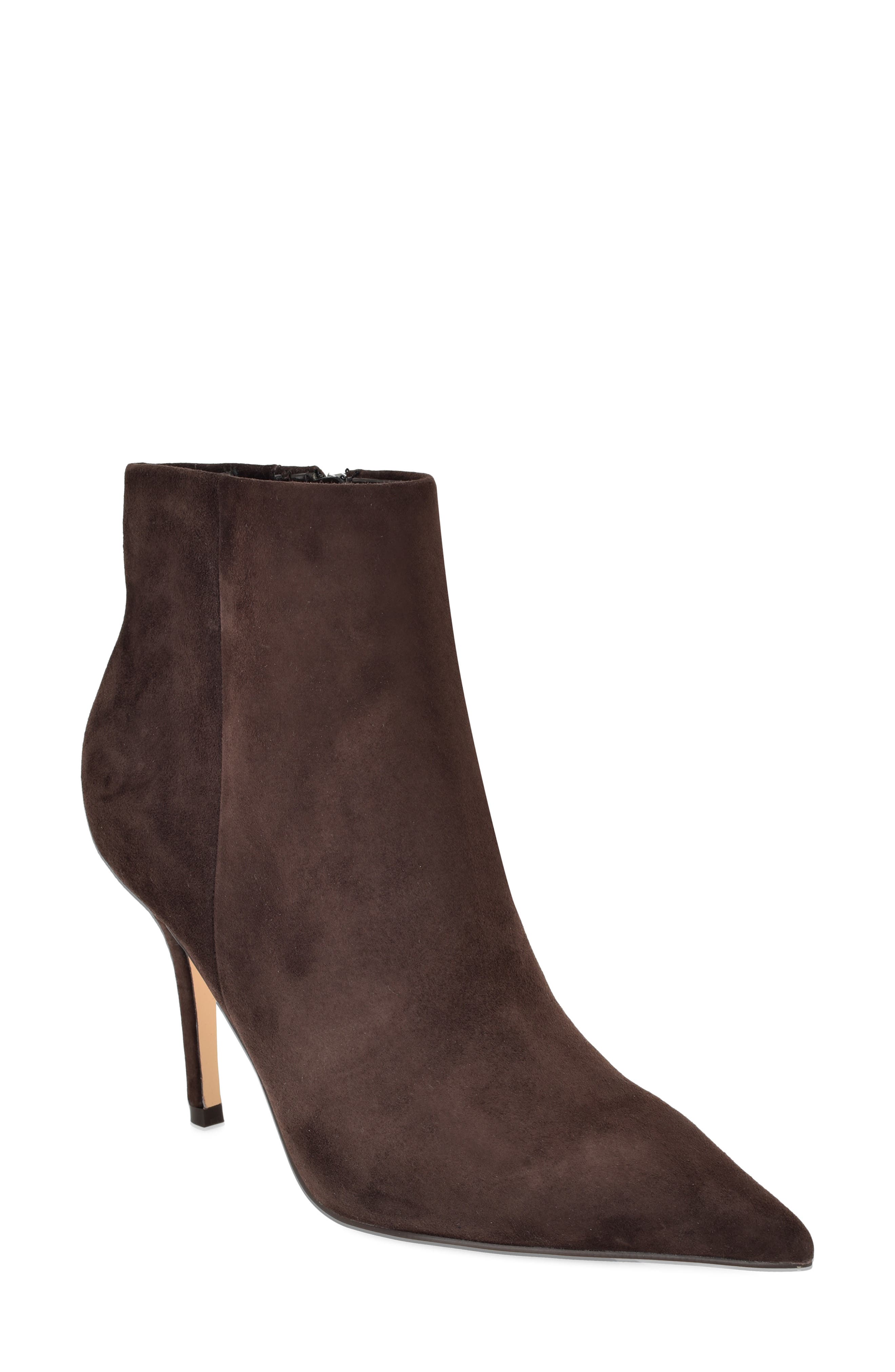 Galz Pointed Toe Bootie, Main, color, DARK BROWN