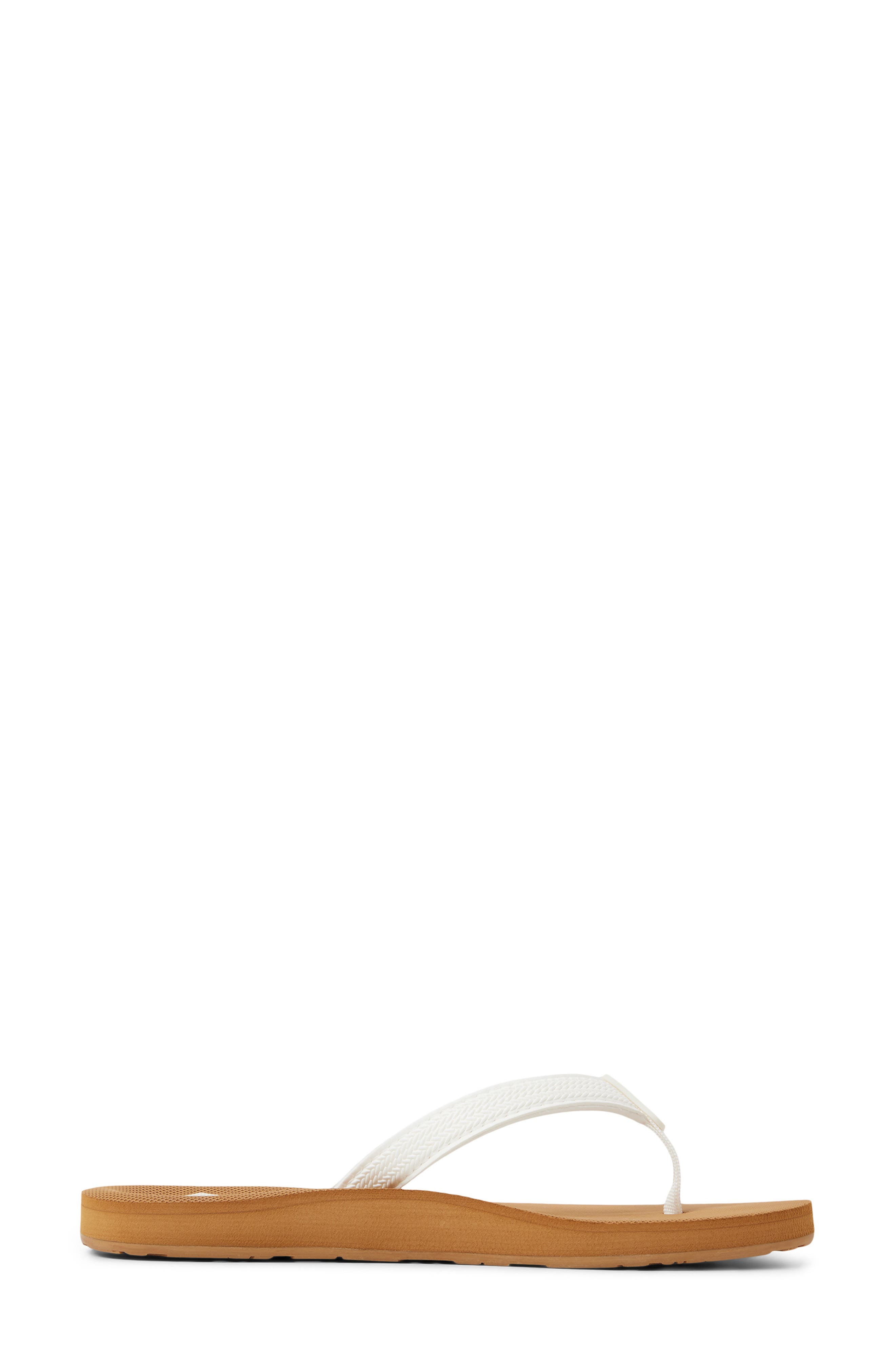 Roxy Porto Flip Flop, Alternate, color, Cream