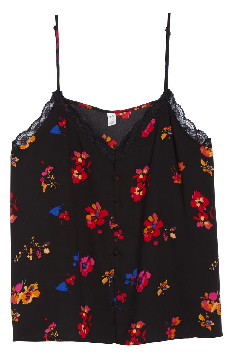 BP. Print Lace Trim Camisole, Alternate, color,