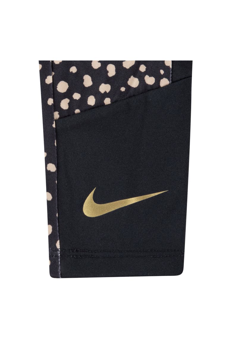 Kids' Dri-FIT Animal Spot Leggings, Alternate, color, BLACK