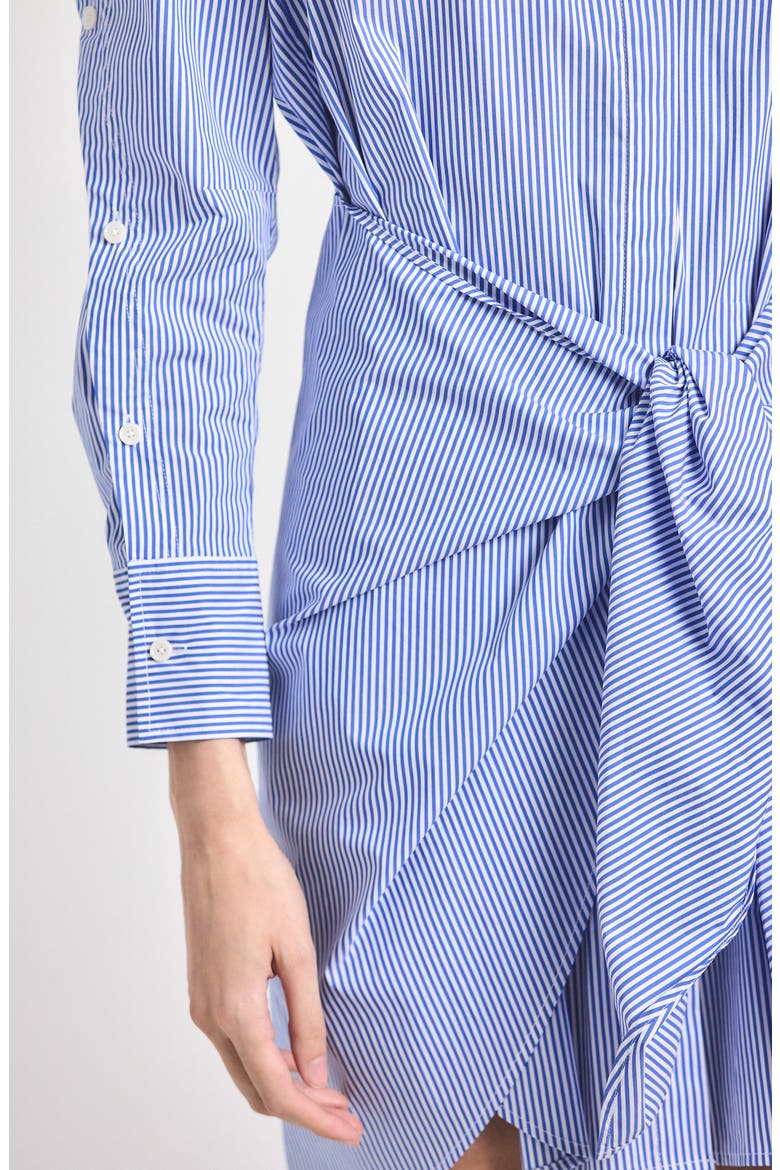 Stripe Long Sleeve Tie Waist Shirtdress, Alternate, color, BLUE/ WHITE