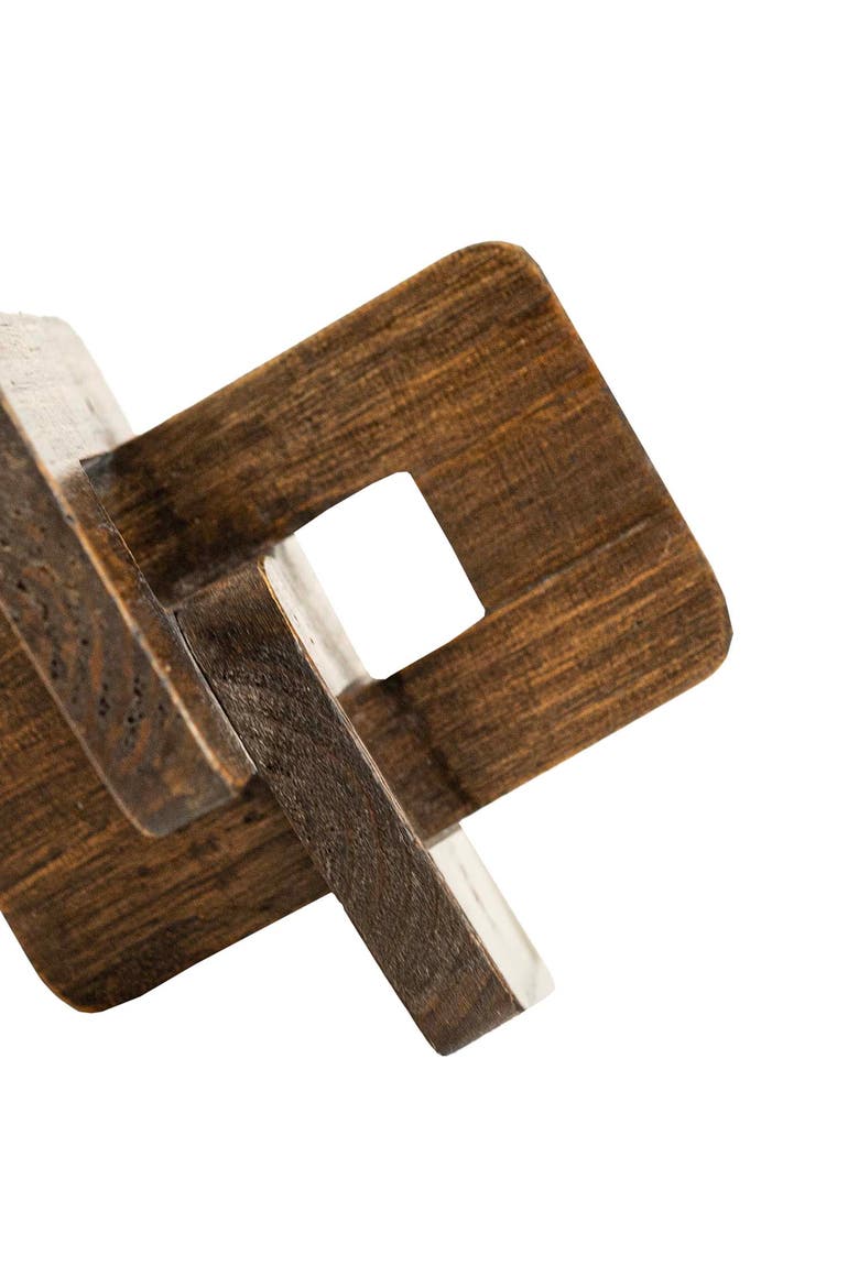 Linked Rectangle Decorative Chain Accent Wood, Alternate, color, Brown