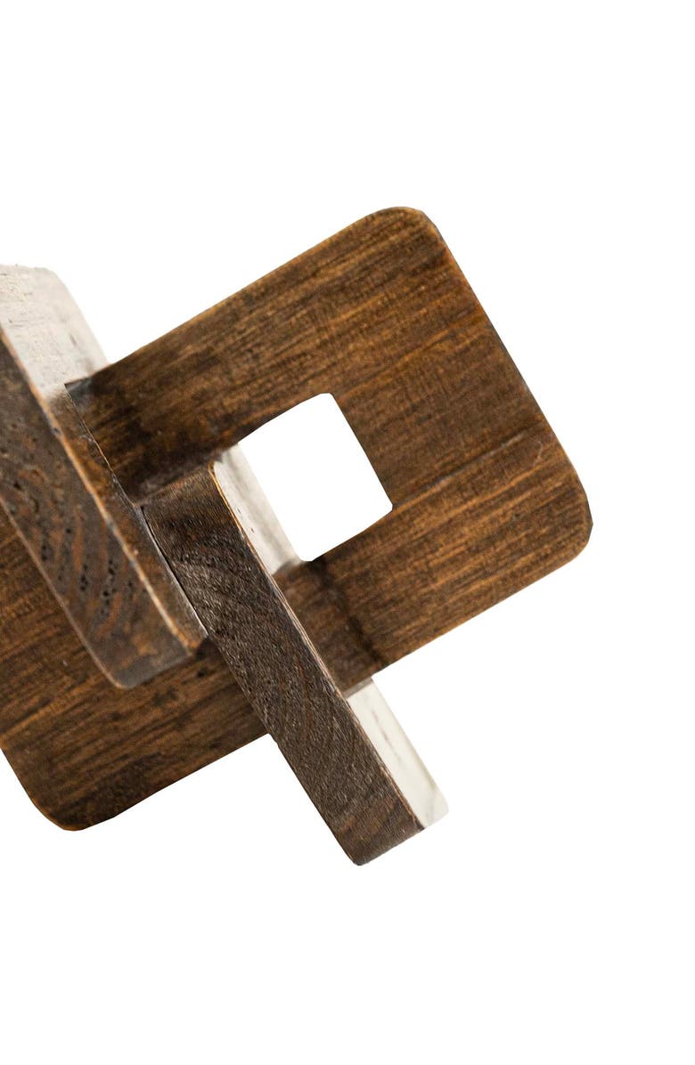 Foreside Home and Garden Linked Rectangle Decorative Chain Accent Wood, Alternate, color, Brown