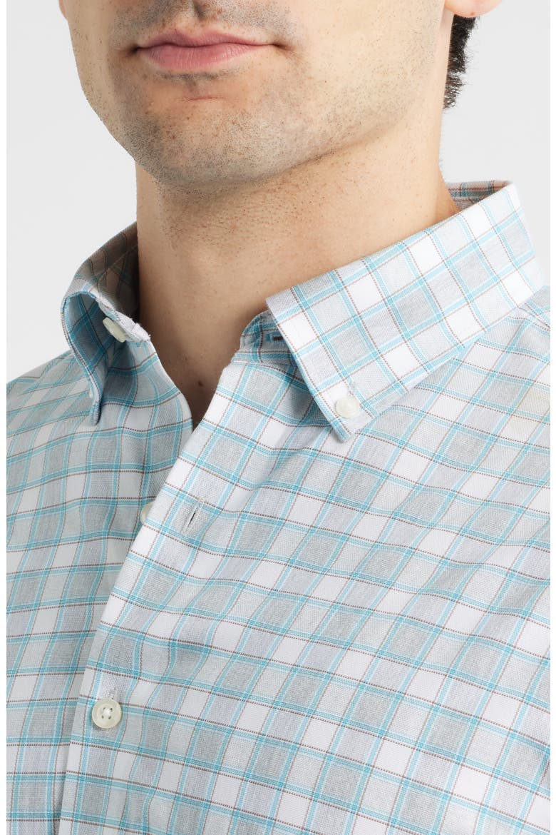 Gatlin Check Performance Button-Up Shirt, Alternate, color, LIGHT GRAY