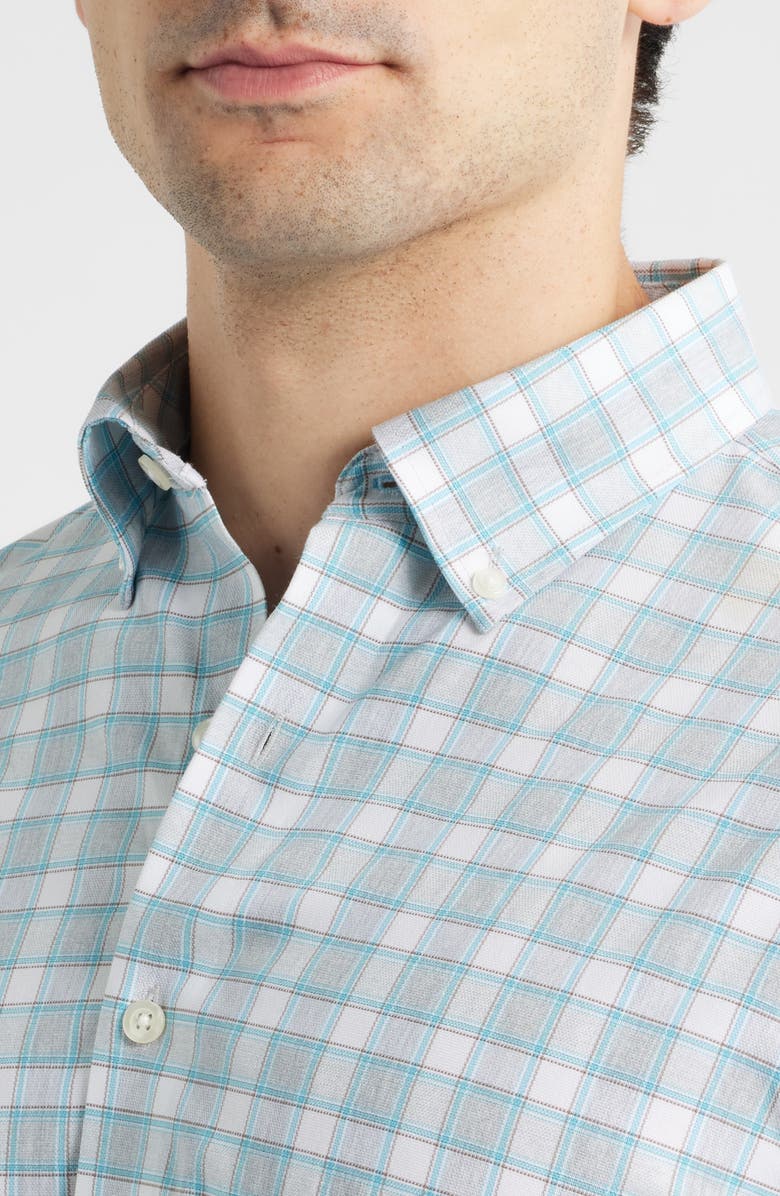 johnnie-O Gatlin Check Performance Button-Up Shirt, Alternate, color, Light Gray