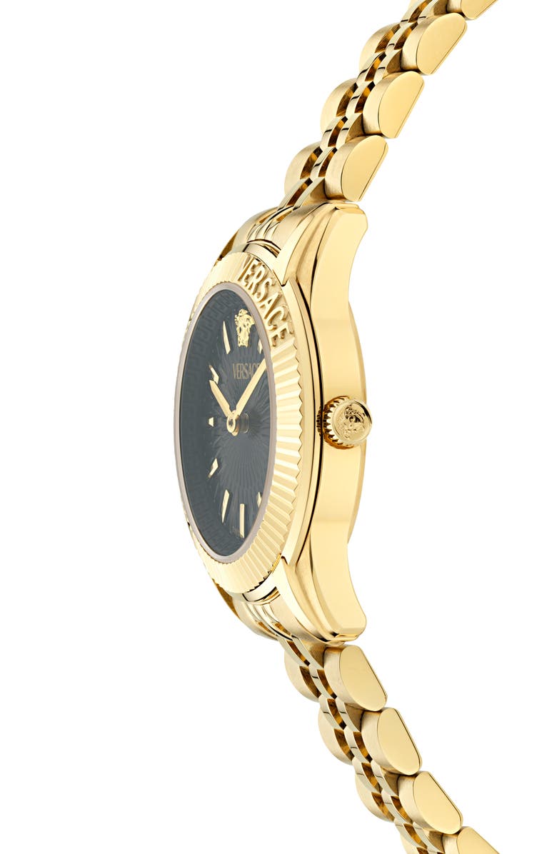 Versace Petite Greca Time Bracelet Watch, 30mm, Alternate, color, Ip Yellow Gold