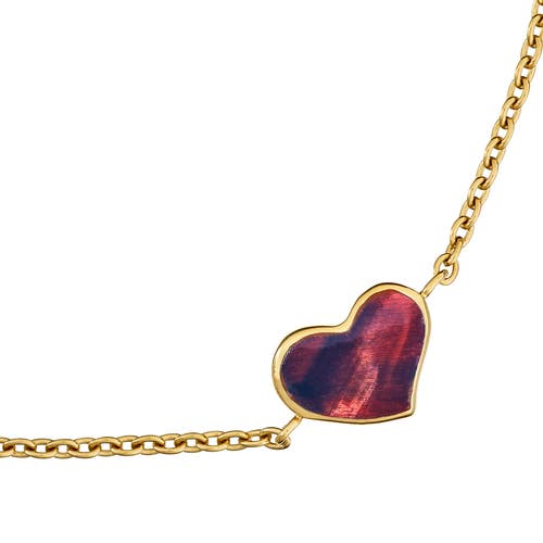 Jan Leslie Heart Bracelet Set In Sterling Silver With 18k Gold Overlay In Red