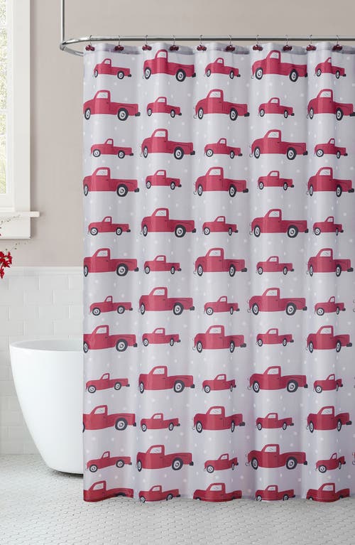 Vcny Home Truck Shower Curtain & Hooks Set In Red