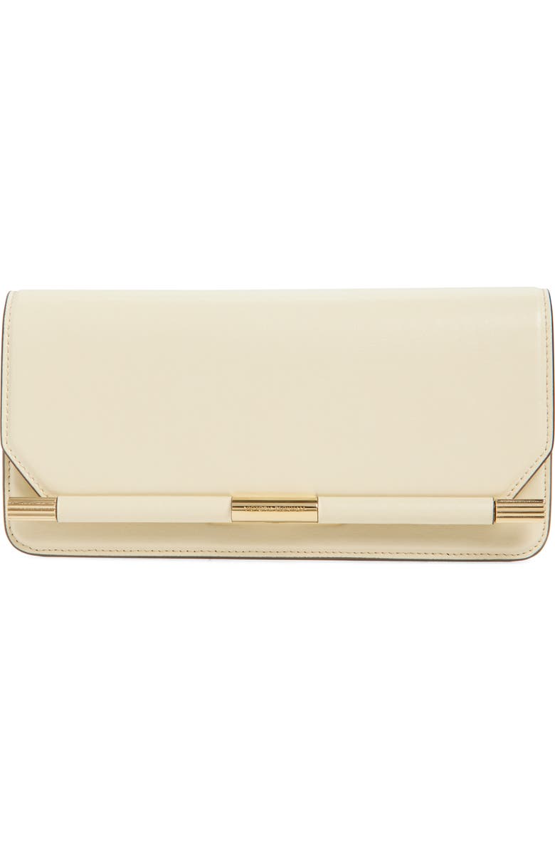 Victoria Beckham 202 Leather Clutch, Main, color, Ivory