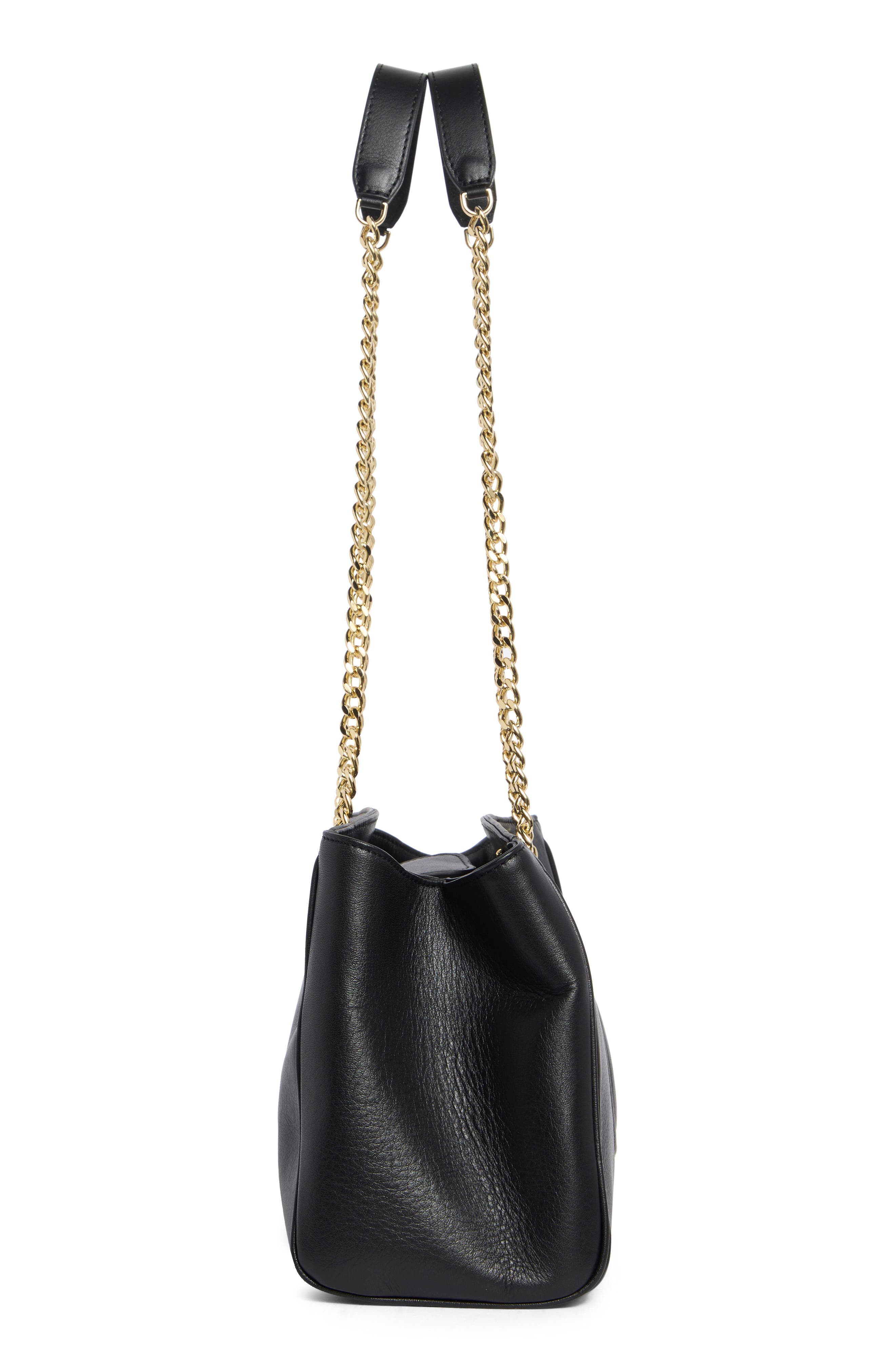 VALENTINO BY MARIO VALENTINO Angelina Signature Leather Shoulder Bag, Alternate, color, Black