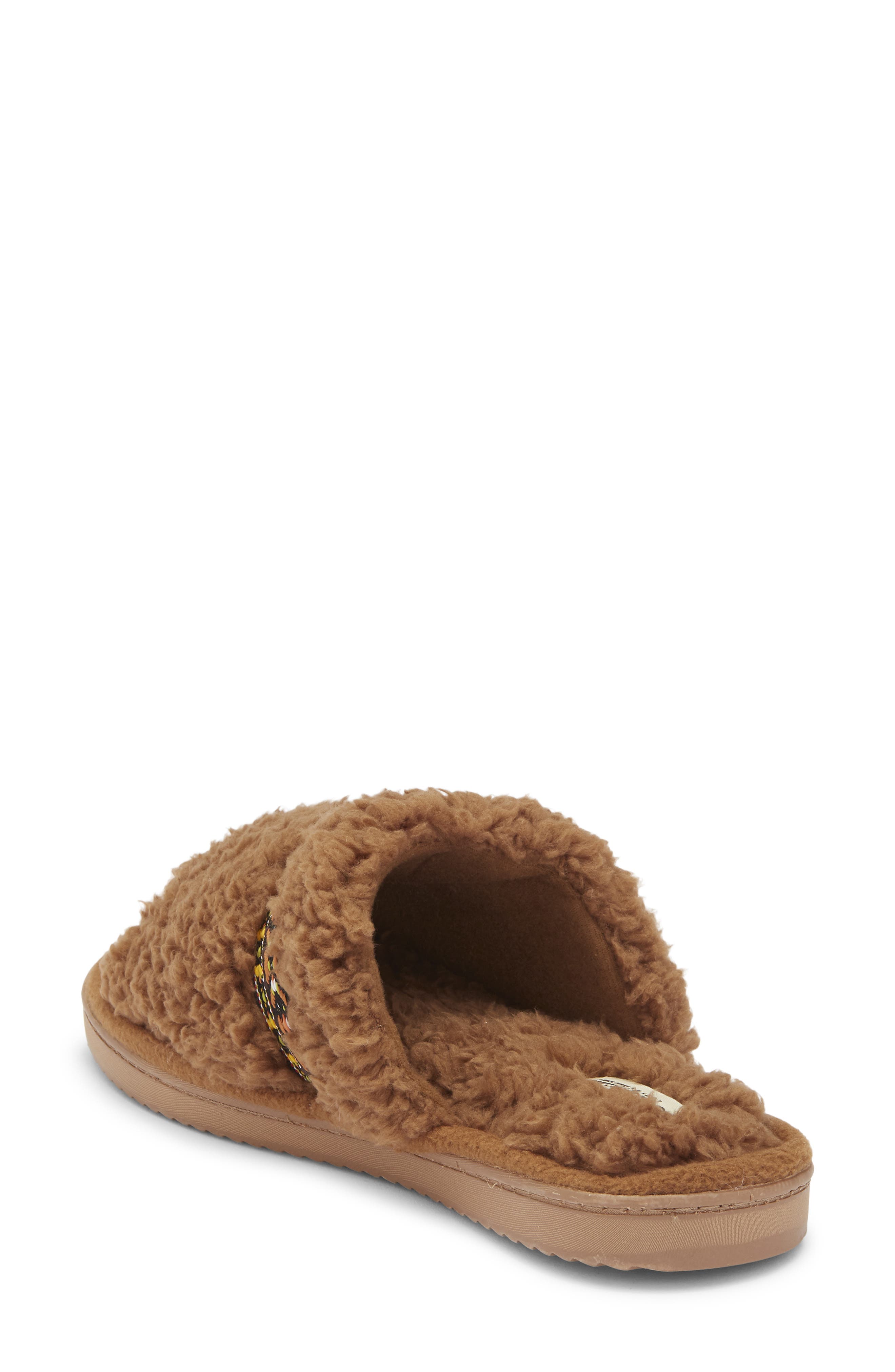 R.G. Barry One Banded Faux Fur Slipper, Alternate, color, Brown