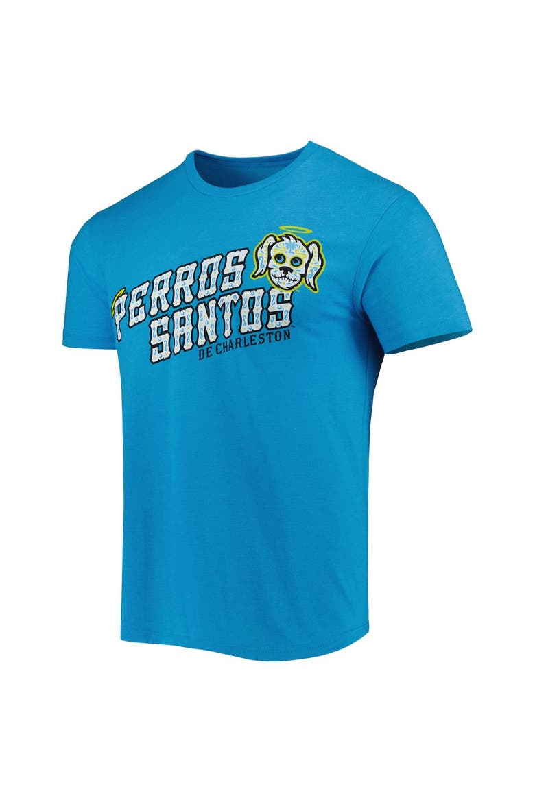 Men's Turquoise Perros Santos de Charleston Copa de la Diversion Home Tri-Blend T-Shirt, Alternate, color, Turquoise