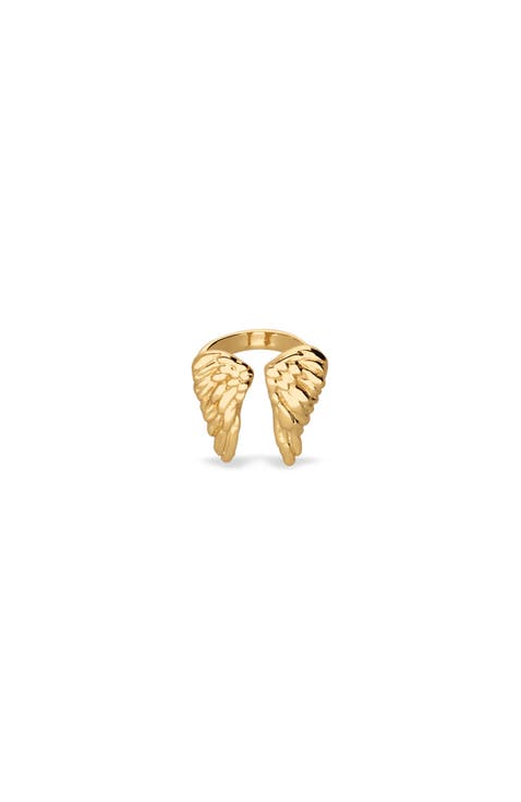 18K Gold-Plated Ring In The Shape Of Wings