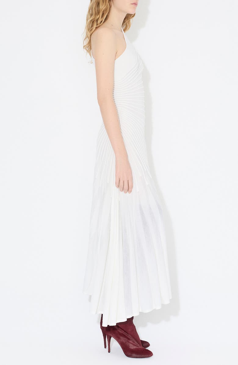 Alaïa Asymmetric Ray Dress, Alternate, color, Blanc Naturel