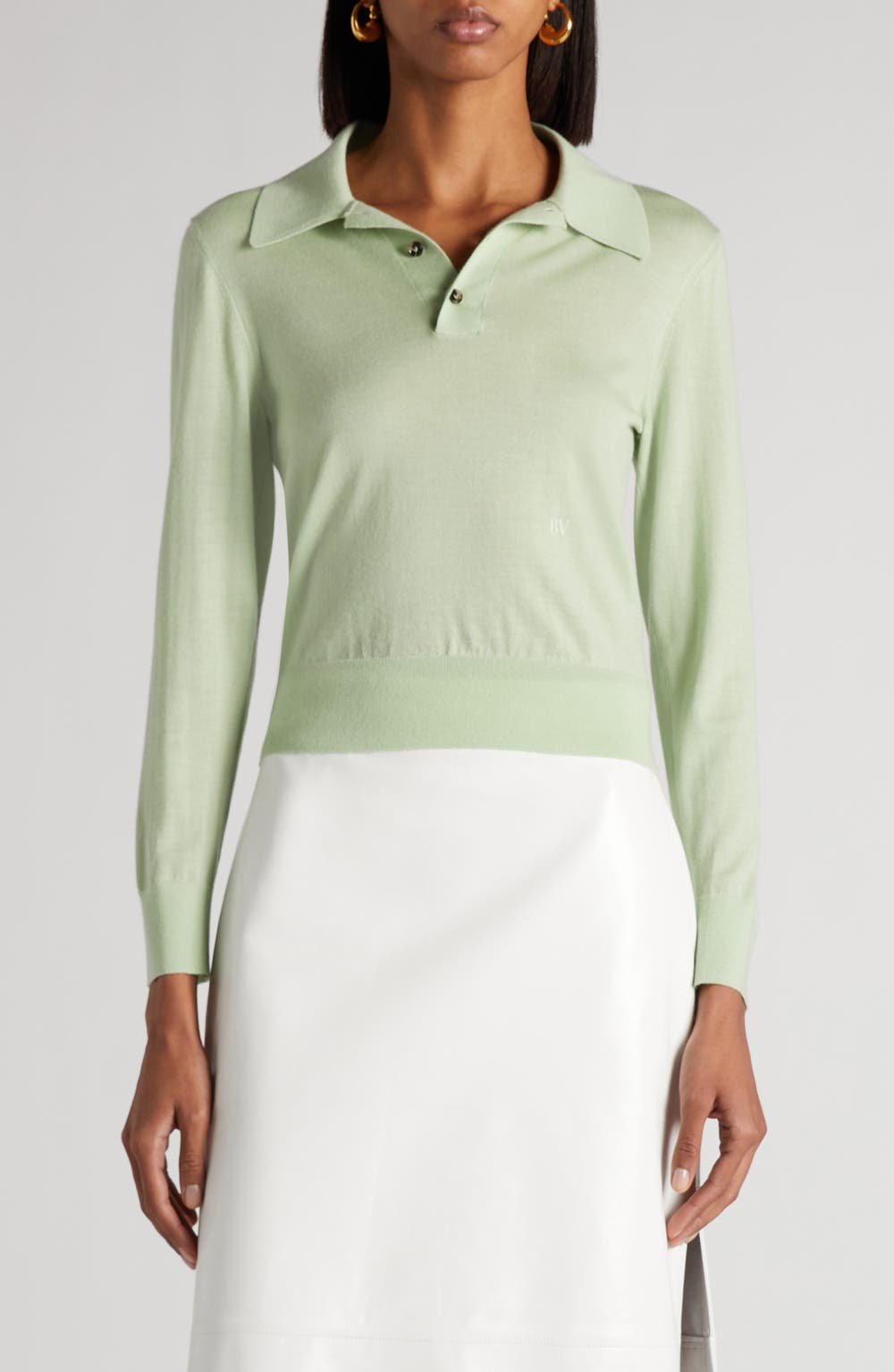 Cashmere Polo Sweater, color, 1880 AQUAMARINE