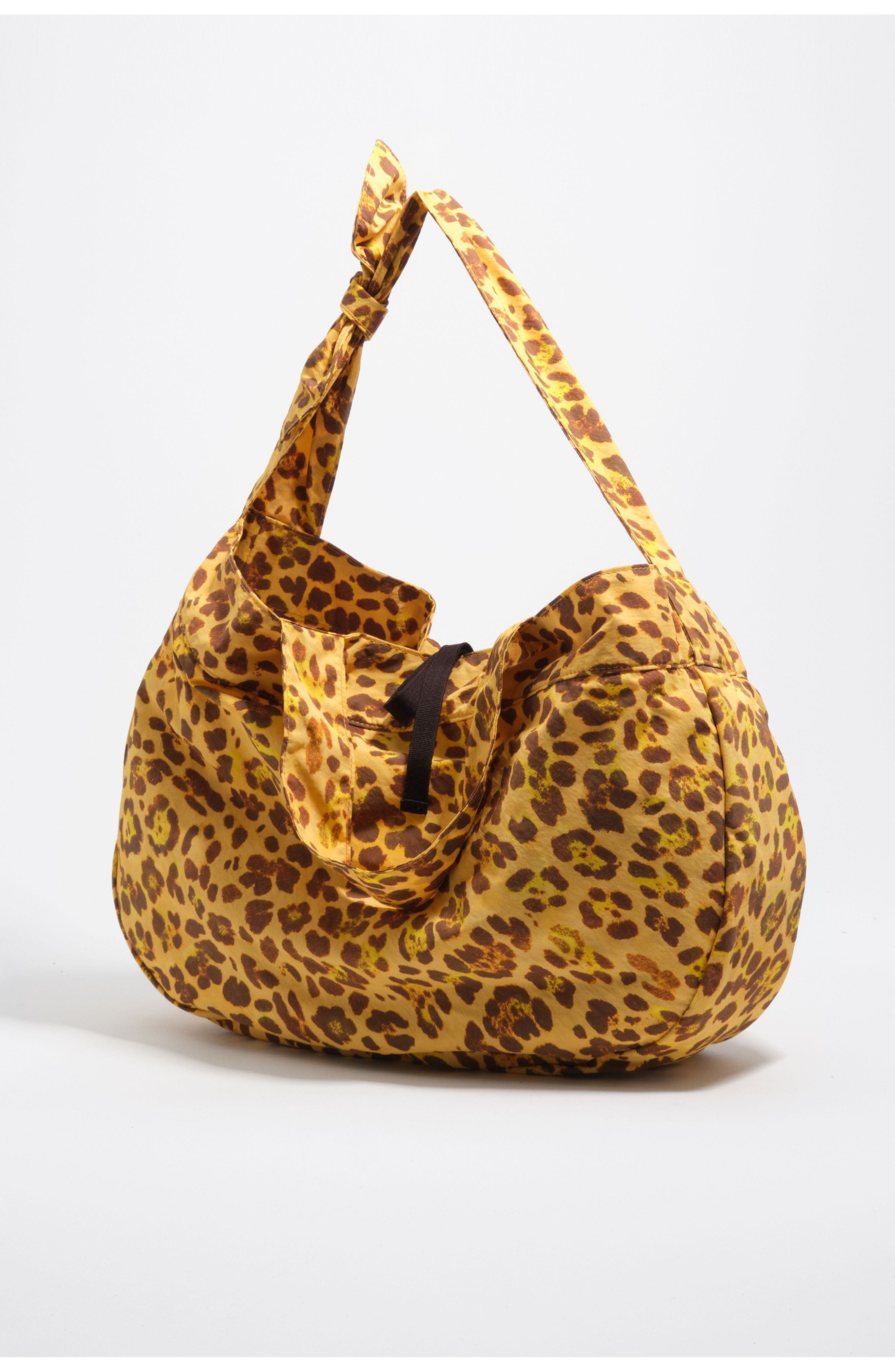 Bimba y Lola Nylon Maxi Shoulder Bag, Alternate, color, Leopard Yellow