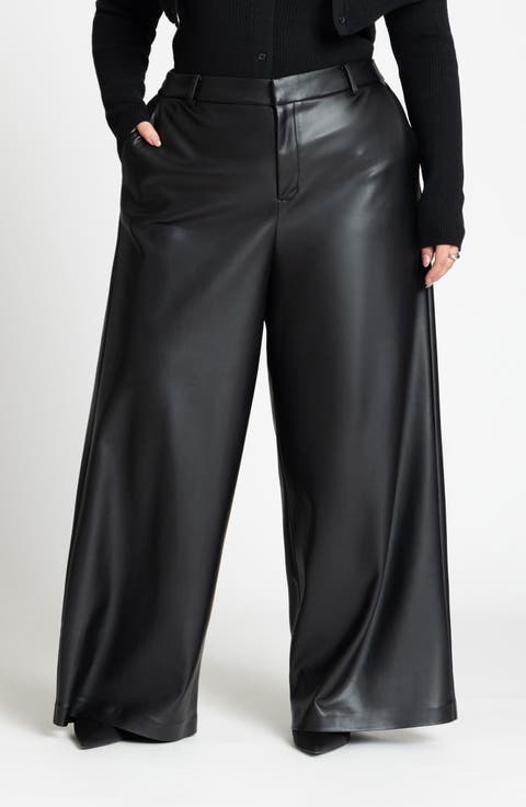 Wide Leg Faux Leather Pant
