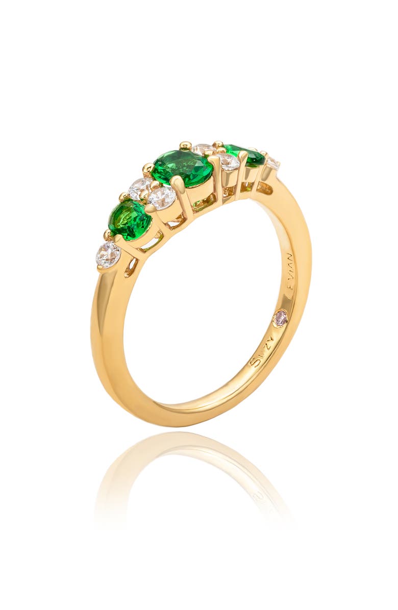 SUZY LEVIAN Cubic Zirconia Graduated Ring, Alternate, color, Green
