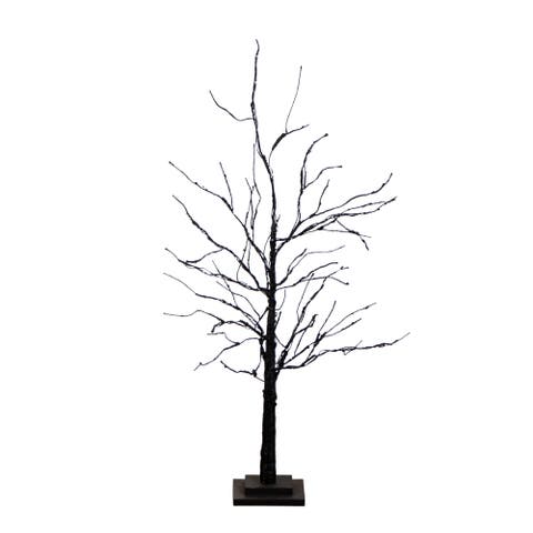 3-ft Pre-Lit Halloween Black Twig Artificial Tree with 80 Orange 
Purple LED Lights