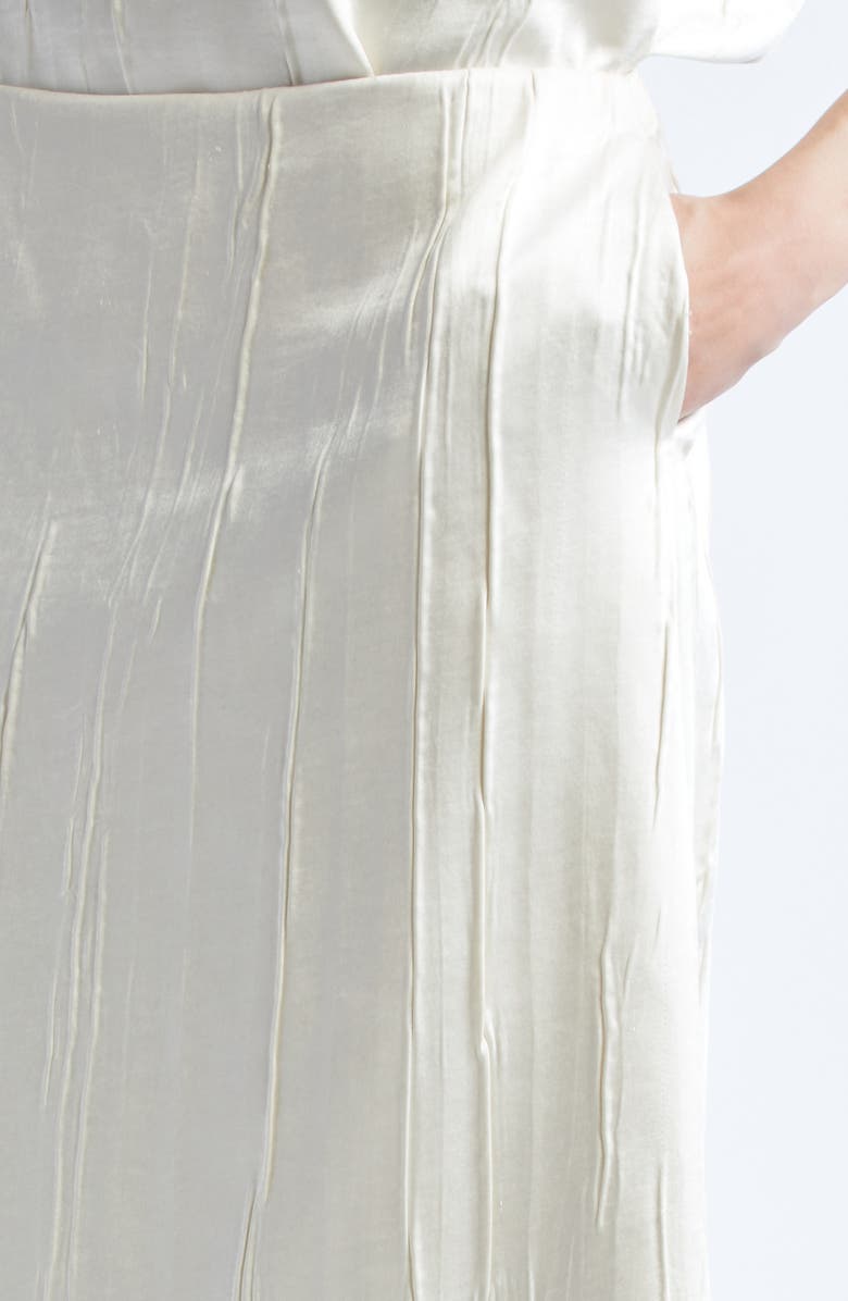 Brandon Maxwell The Tierney Satin Midi Skirt, Alternate, color, Ivory