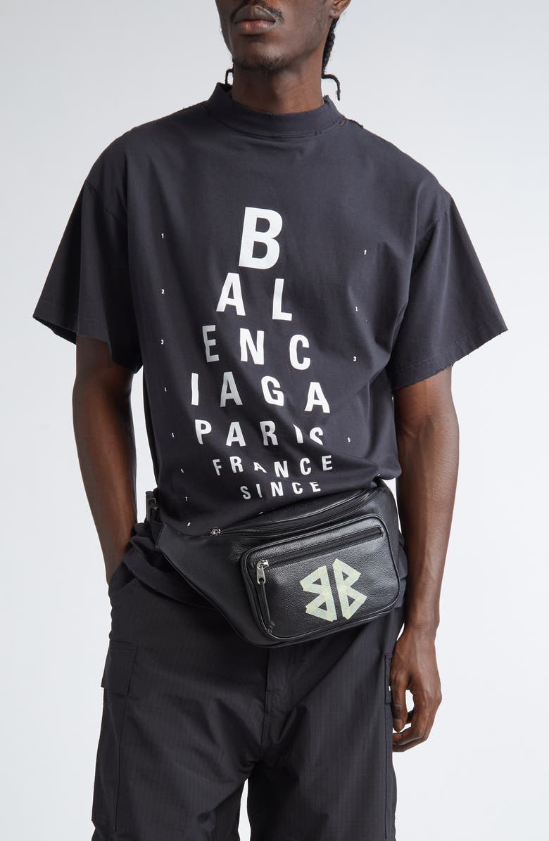 Balenciaga Signature Logo Square Fold Wallet, Alternate, color, Black/ Light Paper