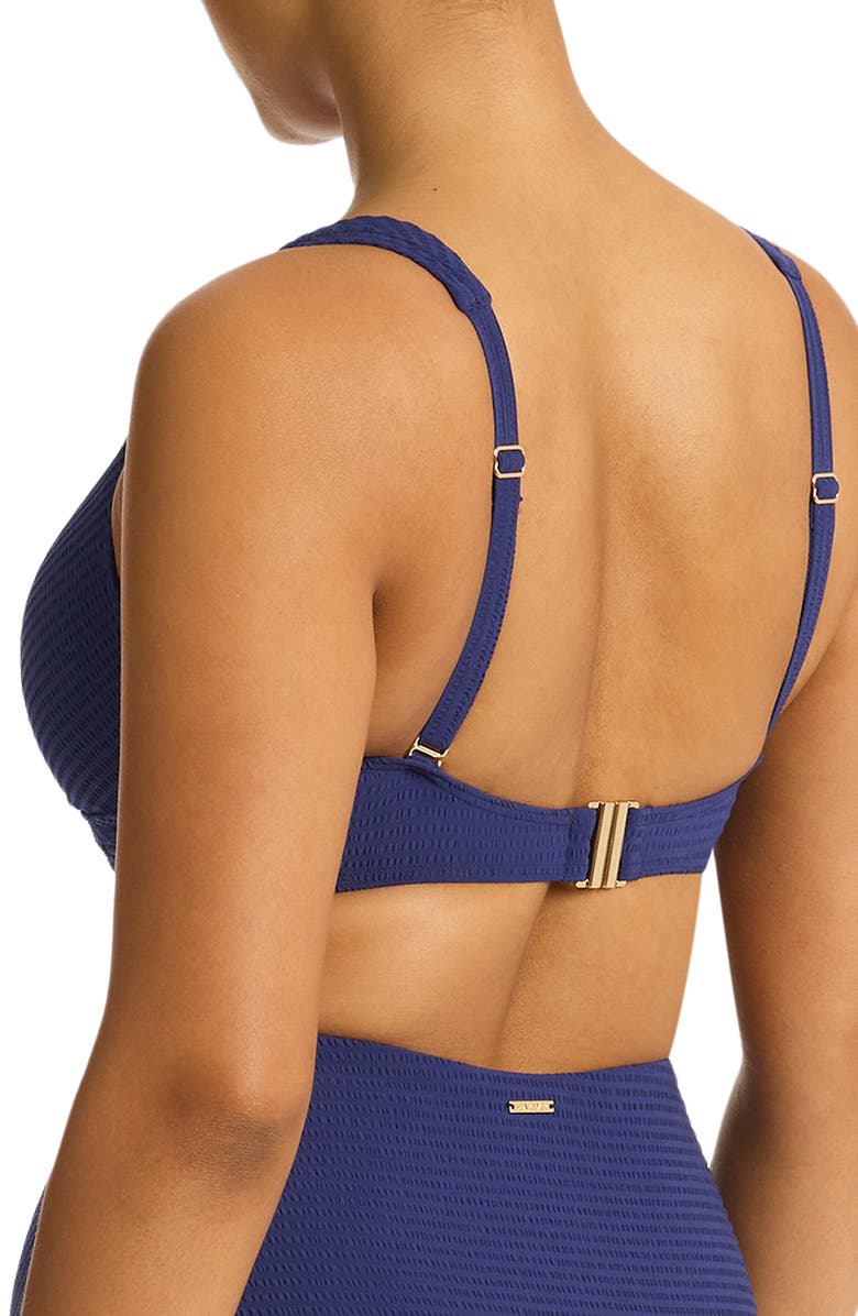 Sea Level Cross Front Multifit Bikini Top, Alternate, color, French Navy