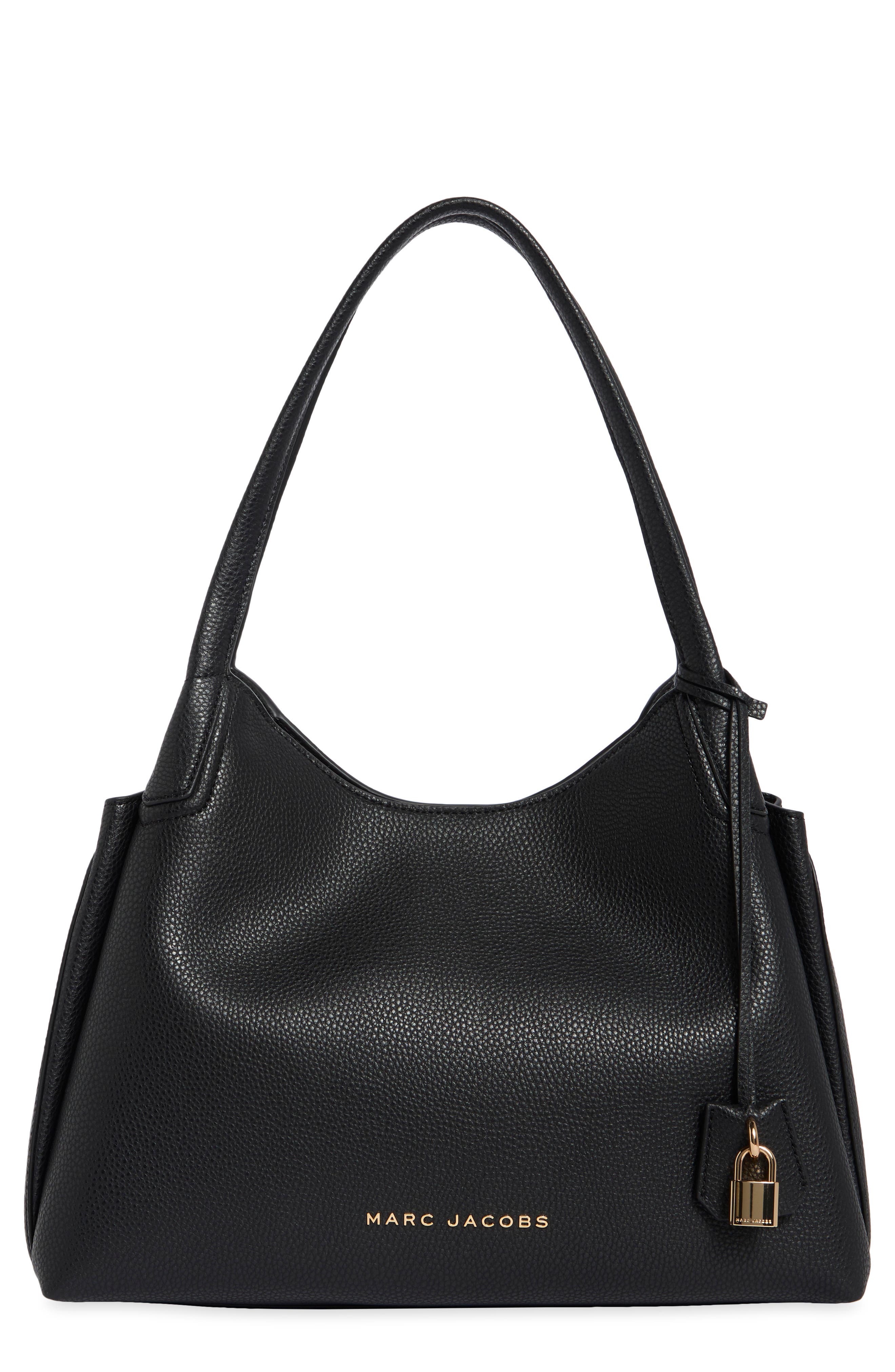Driftwork Leather Hobo Bag, Main, color, BLACK