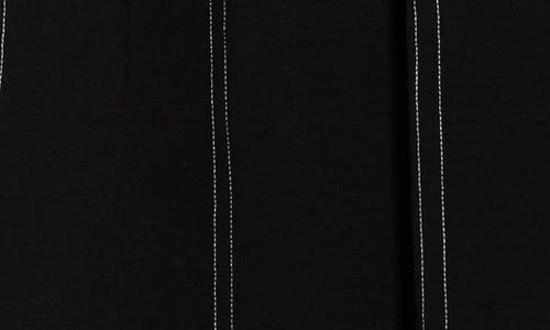 Adrianna Papell Topstitched A-line Skirt In Black