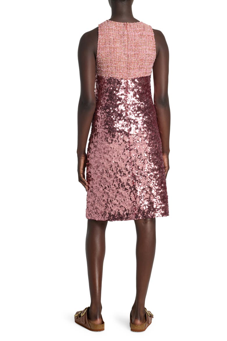Sleeveless Sequin Tweed Dress, Alternate, color, ROUGE METALLIC MULTI