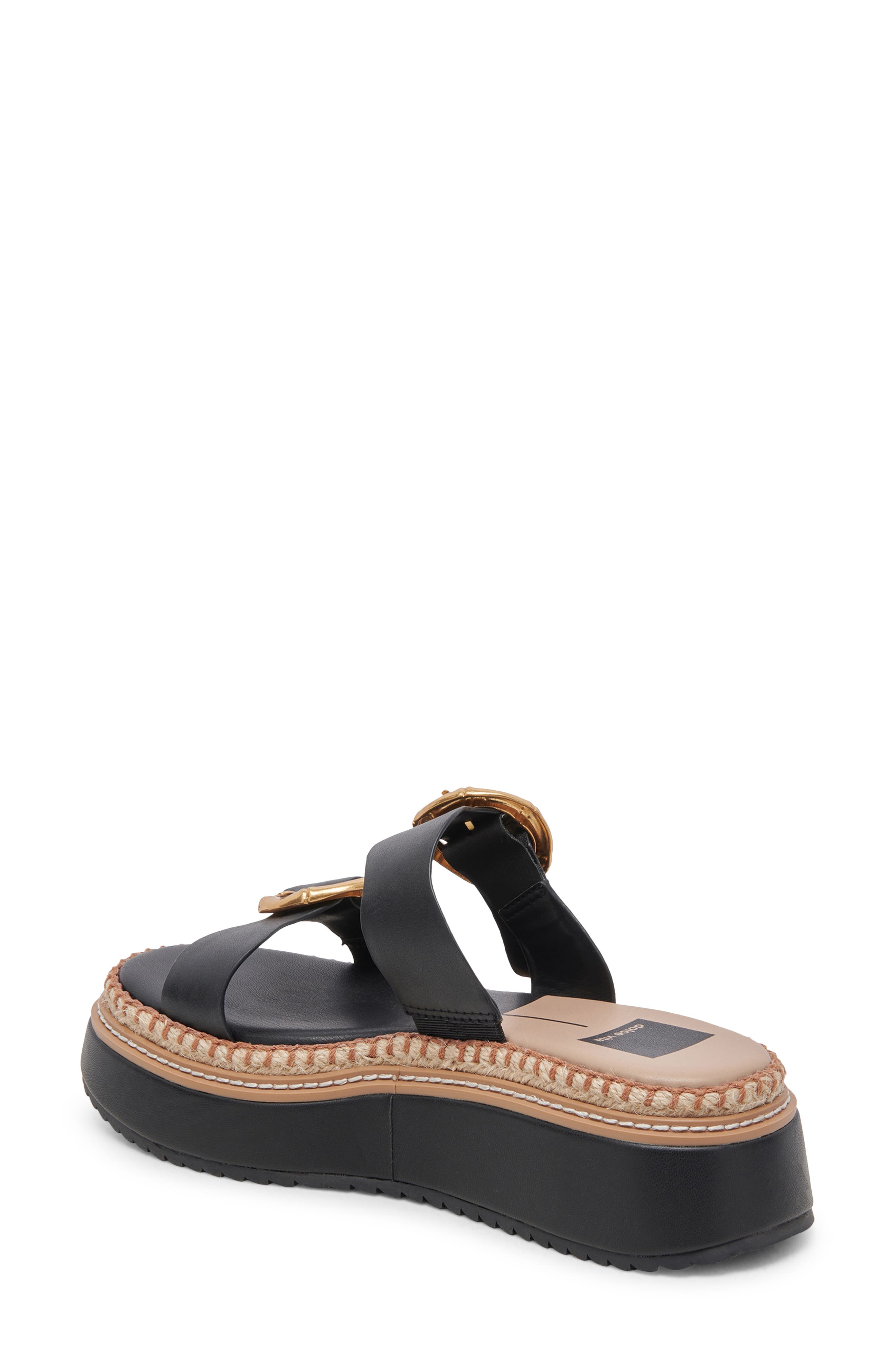 Rysha Platform Sandal, Alternate, color, BLACK LEATHER