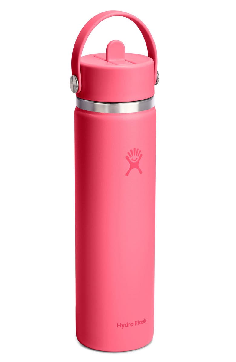 Hydro Flask 24-Ounce Wide Mouth Flex Straw Cap Water Bottle, Alternate, color, Popstar Pink