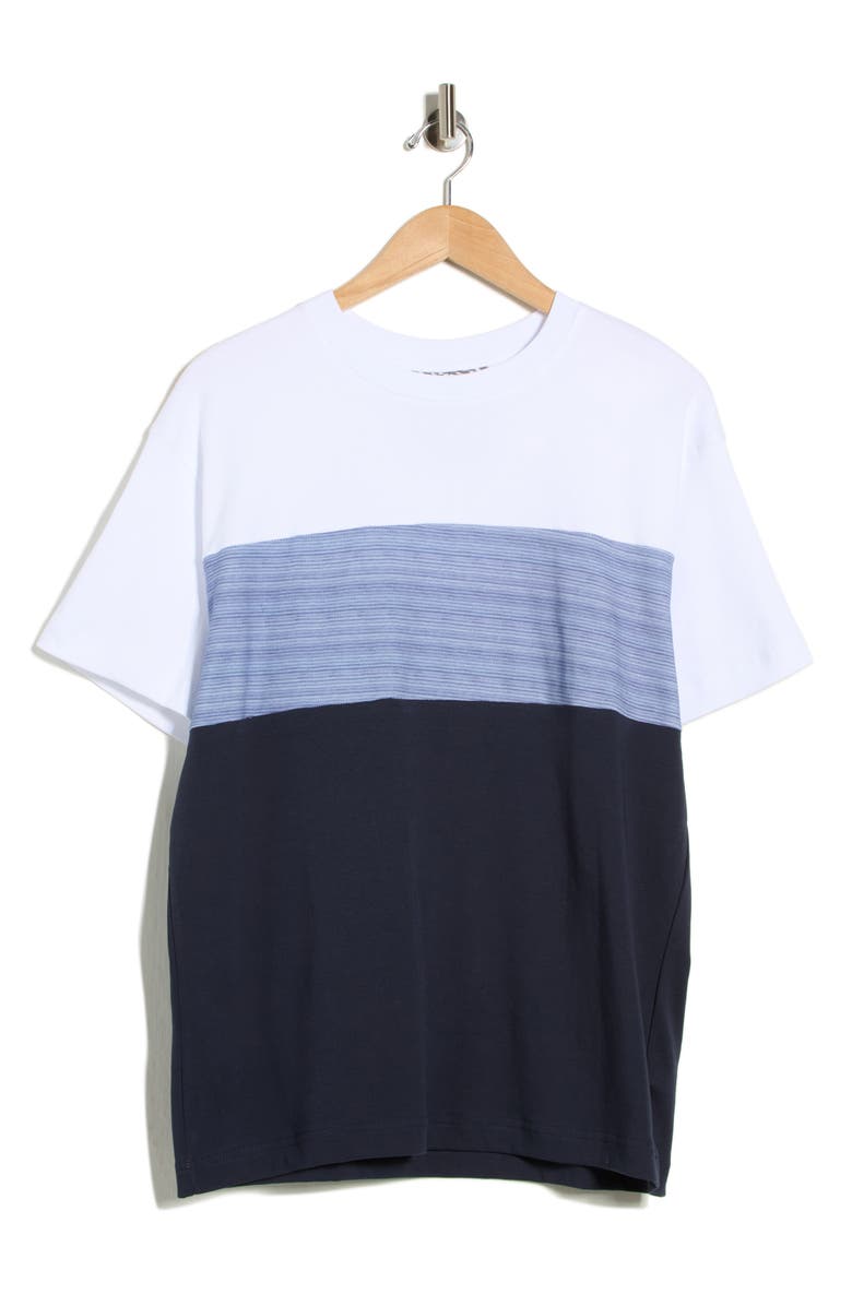 DENIM AND FLOWER Stripe Knit T-Shirt, Main, color, White