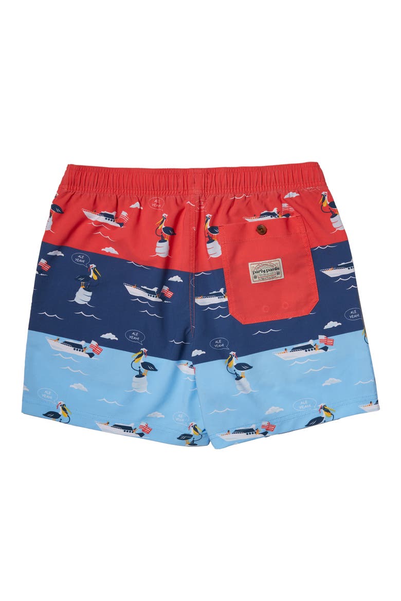 Ale Yeah Party Starter Swim Trunks, Alternate, color, BLUE MULTI