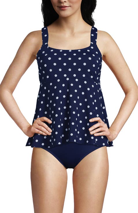 Mastectomy Flutter Scoop Neck Tankini Top Comfort Adjustable Straps