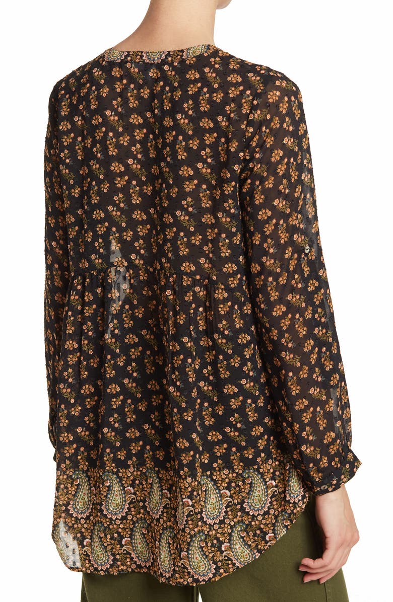 DR2 by Daniel Rainn Daniel Rainn Printed Split Neck Blouse, Alternate, color, 